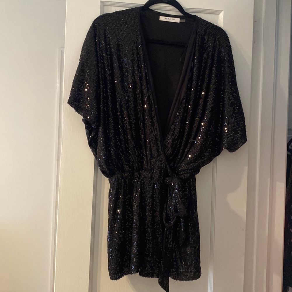 Black sparkly romper